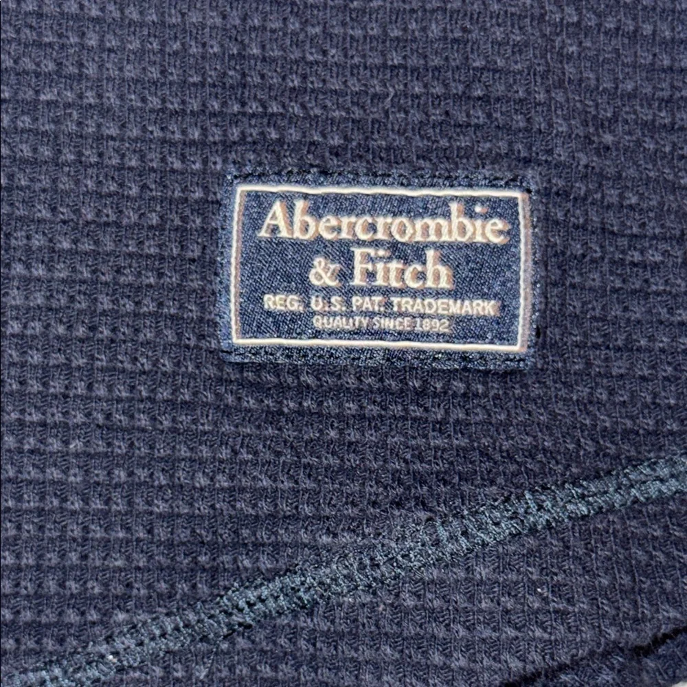 Abercrombie & Fitch Navy Blue Henley Shirt - Picture 3 of 6